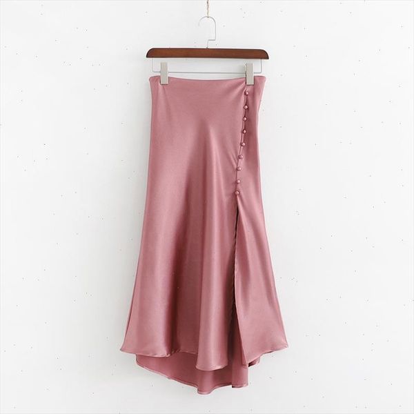 2021 split womens skirt solid button asymmetry elegant party skirt silk satin texture spring summer midi skirts, Black
2021 split womens skirt solid button asymmetry elegant party skirt silk satin texture spring summer midi skirts, Black