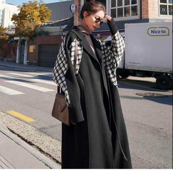women's wool & blends spring autumn women trench coat elegant outerwear casual loose cardigan female overcoat korean version, Black
women's wool & blends spring autumn women trench coat elegant outerwear casual loose cardigan female overcoat korean version, Black