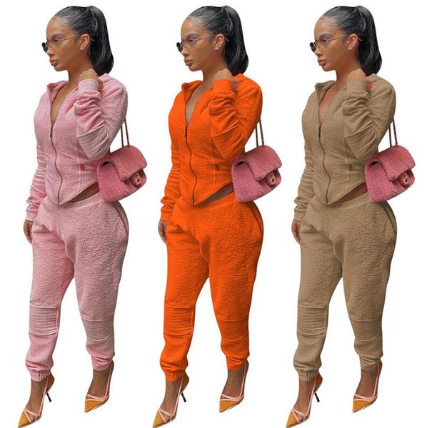 women tracksuit solid velvet sherpa fleeced hooded hoodies zipper sweater coat jackets legging pants outfit two piece trousers suit cz121604, White
women tracksuit solid velvet sherpa fleeced hooded hoodies zipper sweater coat jackets legging pants outfit two piece trousers suit cz121604, White