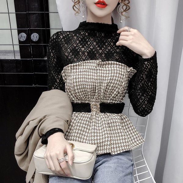 women's blouses & shirts chic blusas feminina vero 2021 office lady patchwork clothing blusa tunique femme, White
women's blouses & shirts chic blusas feminina vero 2021 office lady patchwork clothing blusa tunique femme, White