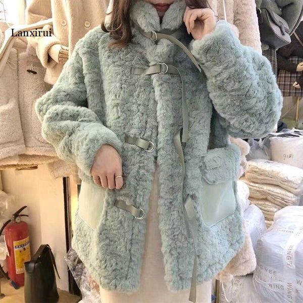 women's fur & faux women autumn winter coat female casual loose furry thick warm jacket ladies fashion outerwear, Black
women's fur & faux women autumn winter coat female casual loose furry thick warm jacket ladies fashion outerwear, Black