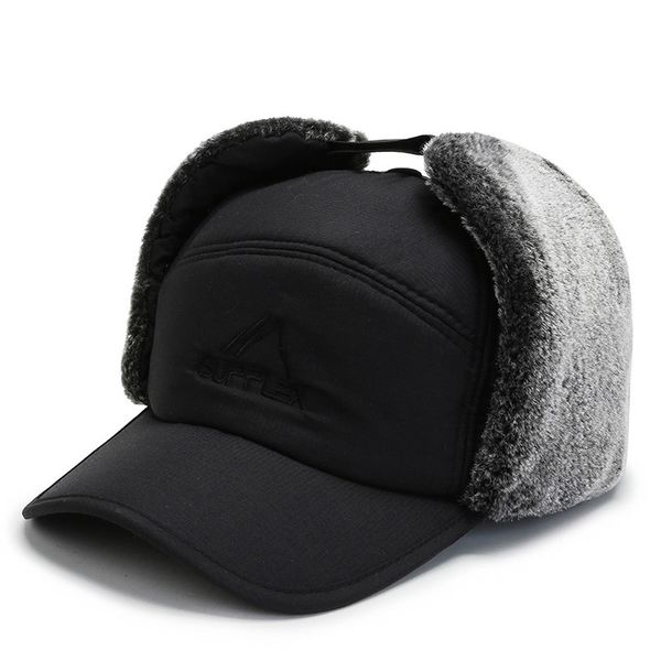 hat men's winter outdoor cycling warm cotton hat lei feng hat, Blue;gray
