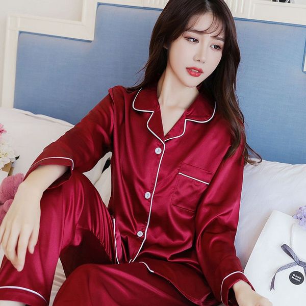 Plus Size Satin Pajamas Suit Women 2PCS Shirt&Pants Silky Sleepwear Home Clothes Casual Intimate Lingerie Pijamas Soft Homewear, Style 1
Plus Size Satin Pajamas Suit Women 2PCS Shirt&Pants Silky Sleepwear Home Clothes Casual Intimate Lingerie Pijamas Soft Homewear, Style 1