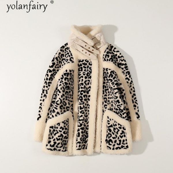 women's fur & faux real coat female fashion leopard autumn winter jacket women 2021 sheep shearing wool ropa invierno mujer bw19763, Black
women's fur & faux real coat female fashion leopard autumn winter jacket women 2021 sheep shearing wool ropa invierno mujer bw19763, Black