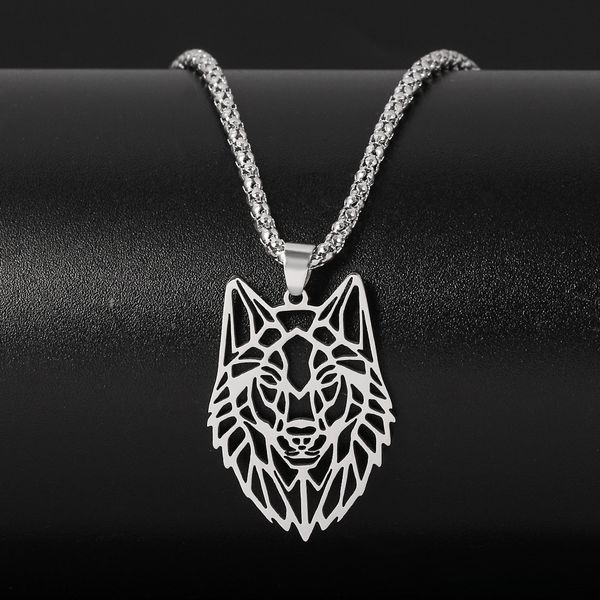 wolf animal necklace stainless steel forest animals men hip hop necklace hollow cut out pendant jewelry gift for men women, Silver
wolf animal necklace stainless steel forest animals men hip hop necklace hollow cut out pendant jewelry gift for men women, Silver