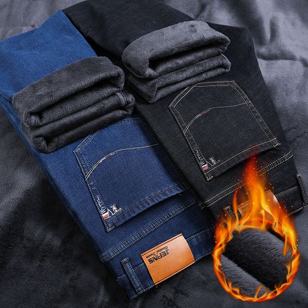classic businessmen with dense jeans 2019 winter new casual black fashion blue elastic velour brand denim male pants
classic businessmen with dense jeans 2019 winter new casual black fashion blue elastic velour brand denim male pants