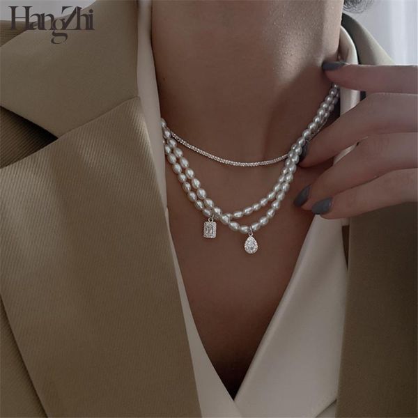 chokers hangzhi 2021 vintage natural freshwater pearl water drop square rhinestone chocker necklace for women minimalist party jewelry, Golden;silver
chokers hangzhi 2021 vintage natural freshwater pearl water drop square rhinestone chocker necklace for women minimalist party jewelry, Golden;silver