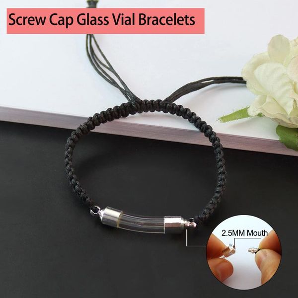 1pc glass vial tube with screw caps bracelet premade bracelet write on rice jewelry charm for women, Black
1pc glass vial tube with screw caps bracelet premade bracelet write on rice jewelry charm for women, Black