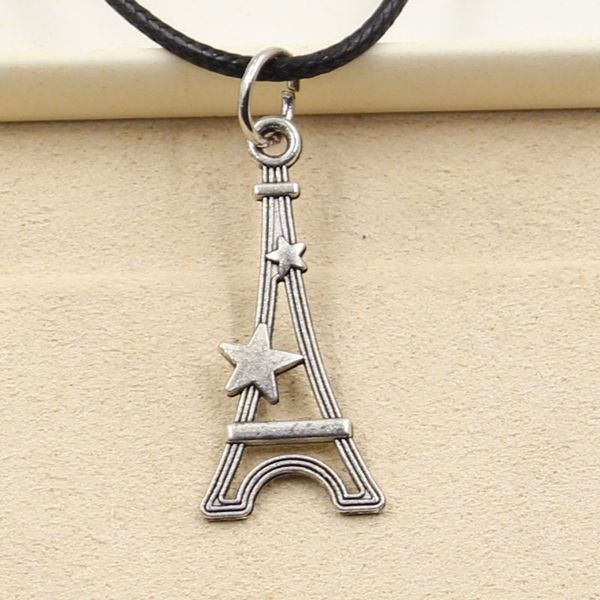 paris eiffel tower star pendant necklace choker charm black leather factory price handmade jewelry 73kr, Silver
paris eiffel tower star pendant necklace choker charm black leather factory price handmade jewelry 73kr, Silver