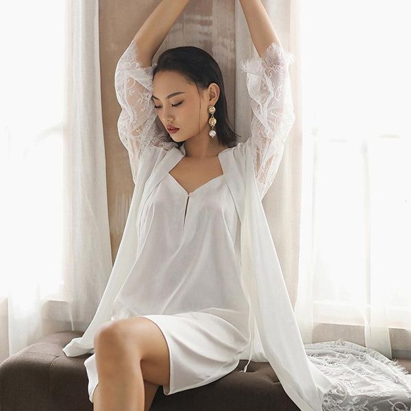 women lingerie with robe sets white bathrobe nighty for bride pajamas dress silk dressing gowns plus size nightwear set new, Black;red
women lingerie with robe sets white bathrobe nighty for bride pajamas dress silk dressing gowns plus size nightwear set new, Black;red