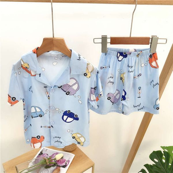set home summer children's 2020 new silk cloth parent child pajamas 0tvw, Blue;red
set home summer children's 2020 new silk cloth parent child pajamas 0tvw, Blue;red