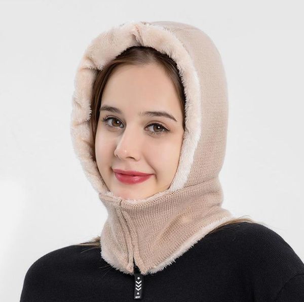Beanie Hat Winter Zipper Keep Warm Knitted Mask Earmuffs One-Piece Velvet Thick One-Piece Bib Hat Cap, Blue;gray
Beanie Hat Winter Zipper Keep Warm Knitted Mask Earmuffs One-Piece Velvet Thick One-Piece Bib Hat Cap, Blue;gray