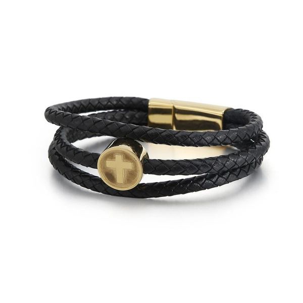fashion punk men's titanium steel cowhide bracelet men's multilayer leather bracelet, Golden;silver
fashion punk men's titanium steel cowhide bracelet men's multilayer leather bracelet, Golden;silver