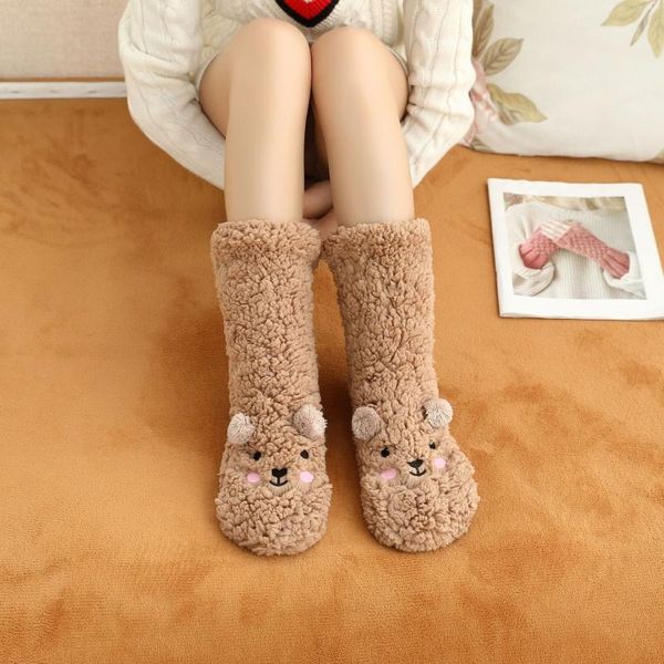 substituting lamb flocking bear cute cartoon coral fleece floor shoes add thickening warm socks soft, Black;white
substituting lamb flocking bear cute cartoon coral fleece floor shoes add thickening warm socks soft, Black;white