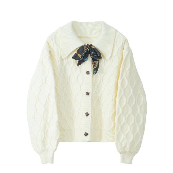 women's knits & tees knitted cardigan women autumn and winter loose single-breasted long sleeve sweaters woman outerwear t94001, White
women's knits & tees knitted cardigan women autumn and winter loose single-breasted long sleeve sweaters woman outerwear t94001, White