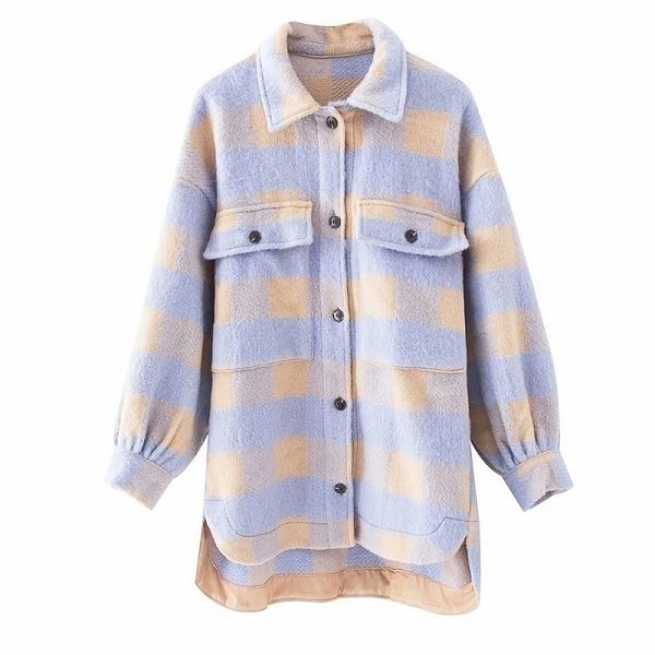 stylish sweet plaid woolen shirt jackets women fashion pockets turn-down collar check jacket cute girls chic coat streetwear 201103, Black
stylish sweet plaid woolen shirt jackets women fashion pockets turn-down collar check jacket cute girls chic coat streetwear 201103, Black