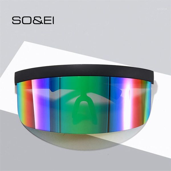 sunglasses so&ei oversized mirror colorful one piece rimless men windproof driving big frame goggle women shades1, White;black
sunglasses so&ei oversized mirror colorful one piece rimless men windproof driving big frame goggle women shades1, White;black