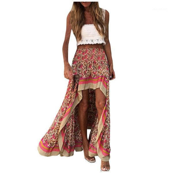 skirts fashion women's floral print holiday beach irregular skirt long vacation falda larga q11, Black
skirts fashion women's floral print holiday beach irregular skirt long vacation falda larga q11, Black
