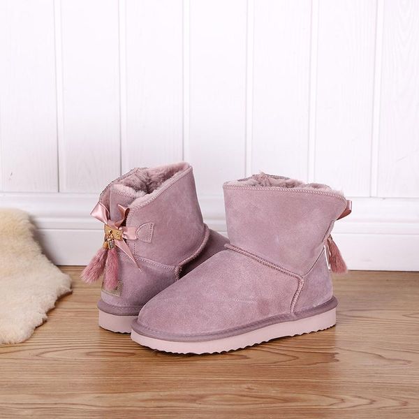 boots fashion all-match ankle bowknot snow multicolor women fur lined classic genuine leather winter flat warm casual shoes, Black
boots fashion all-match ankle bowknot snow multicolor women fur lined classic genuine leather winter flat warm casual shoes, Black