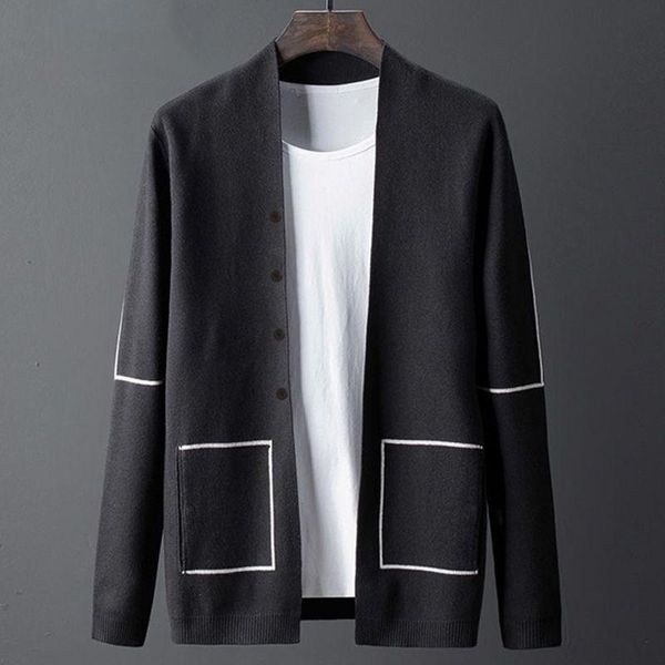 men's sweaters autumn cardigan korean knitwear sweater coat personality, White;black
men's sweaters autumn cardigan korean knitwear sweater coat personality, White;black