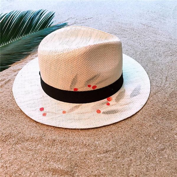 wide brim hats summer straw panama hat for women beach sun with hand-painted flower sunbonnet cap size 58cm1, Blue;gray
wide brim hats summer straw panama hat for women beach sun with hand-painted flower sunbonnet cap size 58cm1, Blue;gray