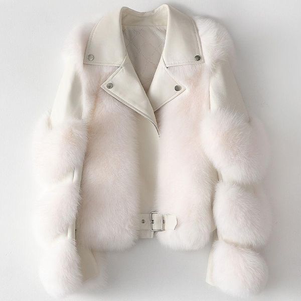 women's fur & faux women 100% real sheep skin 2021 autumn and winter genuine leather stitching hair short coat, Black
women's fur & faux women 100% real sheep skin 2021 autumn and winter genuine leather stitching hair short coat, Black