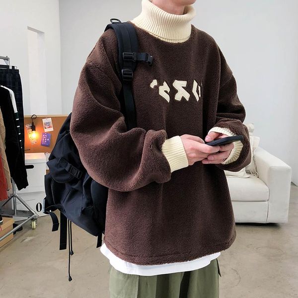 men's hoodies & sweatshirts fashion lamb wool turtleneck sweatshirt men warm letter large size loose male casual vintage fleece winter, Black
men's hoodies & sweatshirts fashion lamb wool turtleneck sweatshirt men warm letter large size loose male casual vintage fleece winter, Black