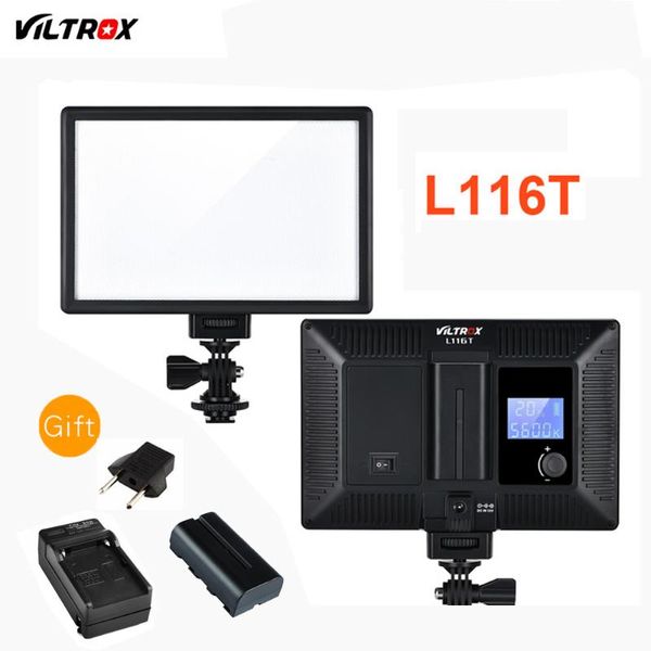 Viltrox L116t Lcd Display Bi-color & Dimmable Slim Dslr Video Led Light + Battery + Charger For Camera Dv Camcorder