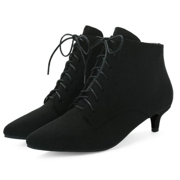 boots agodor pointed toe ladies kitten heel ankle shoes for women thin lace up winter, Black
boots agodor pointed toe ladies kitten heel ankle shoes for women thin lace up winter, Black