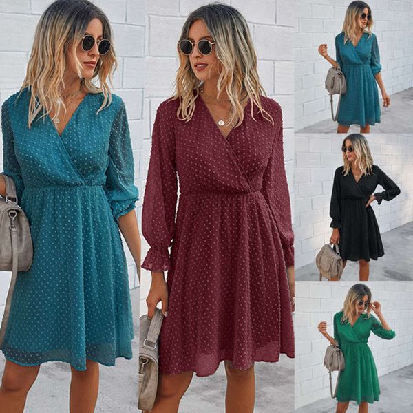 2020 selling new autumn product fashion v-neck clean color dress lq203s4043, Black;gray
2020 selling new autumn product fashion v-neck clean color dress lq203s4043, Black;gray