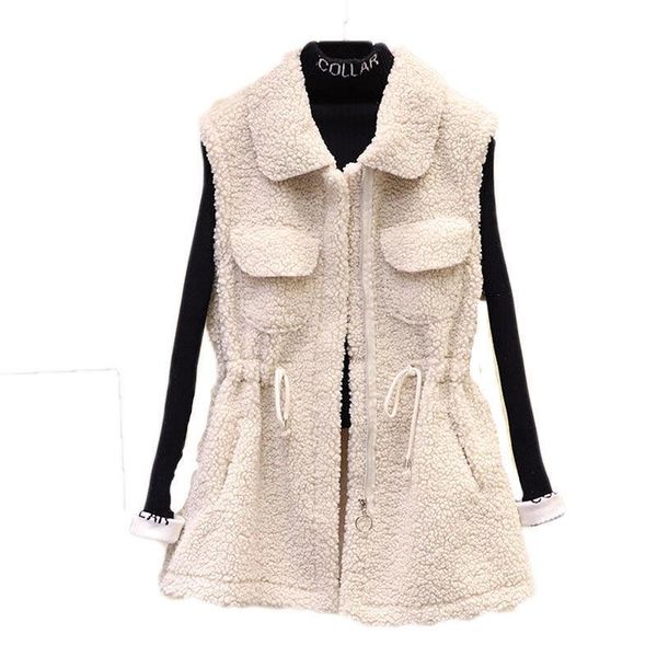 one fur plush vest women's 2021 autumn winter long sections loose lapel casual women clothing can wear outside waistcoat, Black;white
one fur plush vest women's 2021 autumn winter long sections loose lapel casual women clothing can wear outside waistcoat, Black;white