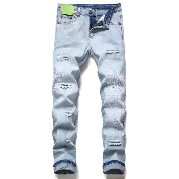 ripped jeans large size men jeans embroidery bronzing nails high stretch trendy pants new style european fashion, Blue
ripped jeans large size men jeans embroidery bronzing nails high stretch trendy pants new style european fashion, Blue