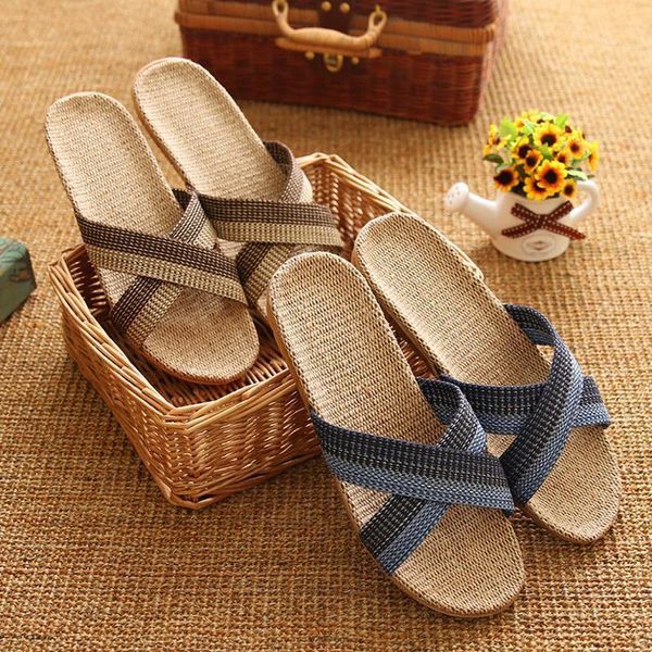 slippers summer leisure household linen fashion men and women's couples non-slip breathe free, Black
slippers summer leisure household linen fashion men and women's couples non-slip breathe free, Black