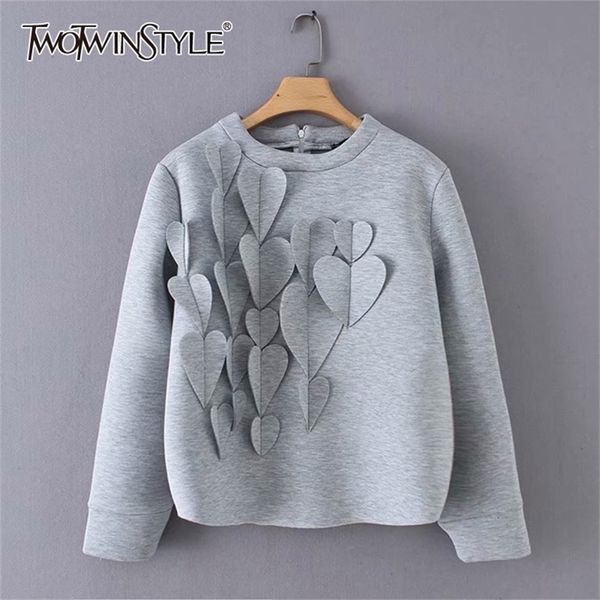 twotwinstyle patchwork applique women's sweatshirt o neck long sleeve oversized pullovers female autumn winter fashion new 201216, Black
twotwinstyle patchwork applique women's sweatshirt o neck long sleeve oversized pullovers female autumn winter fashion new 201216, Black