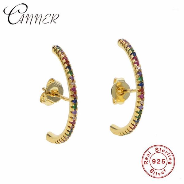 canner 100% 925 sterling silver earring minimal delicate design gold silver colorful rainbow cz stud earrings piercing jewelry1, Golden;silver
canner 100% 925 sterling silver earring minimal delicate design gold silver colorful rainbow cz stud earrings piercing jewelry1, Golden;silver