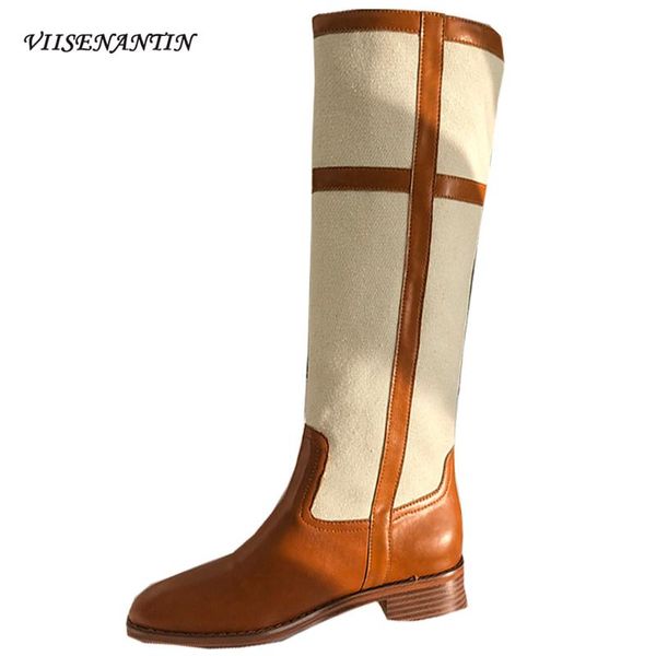 boots women's autumn winter british round toe thick heel color matching sleeve knight all-match high knee length, Black
boots women's autumn winter british round toe thick heel color matching sleeve knight all-match high knee length, Black