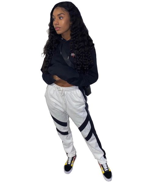 women drawstring long pants fashion high waist casual sport jogger trousers designer female new loose multi pocket sweatpant, Black;white
women drawstring long pants fashion high waist casual sport jogger trousers designer female new loose multi pocket sweatpant, Black;white