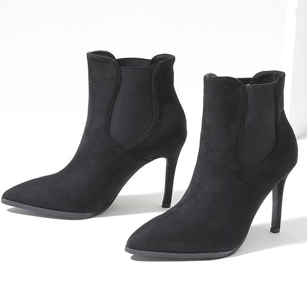 black flock leather women ankle boots pointed toe elastic band high heels women autumn and winter female shoes ladies boots1
black flock leather women ankle boots pointed toe elastic band high heels women autumn and winter female shoes ladies boots1