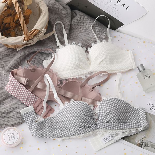 new women push up bra set lace half cup plaid underwear and brand b cup removable strap bras wire comfort lingerie set c1211, Black;white
new women push up bra set lace half cup plaid underwear and brand b cup removable strap bras wire comfort lingerie set c1211, Black;white