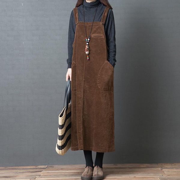 vintage corduroy dress women pocket casual strap vest slip dress elegant ladies dresses autumn winter dress female robe vestidos, Black;gray
vintage corduroy dress women pocket casual strap vest slip dress elegant ladies dresses autumn winter dress female robe vestidos, Black;gray