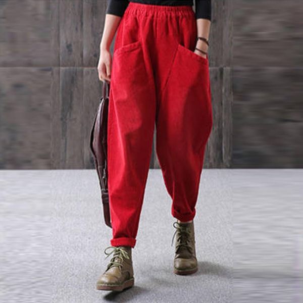 trousers women winter pants corduroy leisure pocket high waist trousers loose long pants pantalones mujer #by20, Black;white
trousers women winter pants corduroy leisure pocket high waist trousers loose long pants pantalones mujer #by20, Black;white