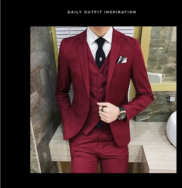 korean style slim one-button men's three-piece suit groom wedding dress man banquet size s m xl 2xl 3xl 4xl 5xl 6xl, White;black
korean style slim one-button men's three-piece suit groom wedding dress man banquet size s m xl 2xl 3xl 4xl 5xl 6xl, White;black