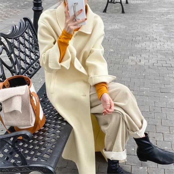 winter elegant women faux wool coats fashion solid long coats vintage lapel minimalist woolen coat oversize outwear, Black
winter elegant women faux wool coats fashion solid long coats vintage lapel minimalist woolen coat oversize outwear, Black