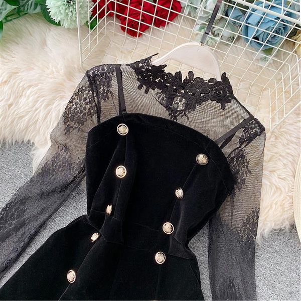 women 2020 spring playsuit elegant velvet lace jumpsuit short black korean playsuits autumn macacao feminino kj5252, Black;white
women 2020 spring playsuit elegant velvet lace jumpsuit short black korean playsuits autumn macacao feminino kj5252, Black;white