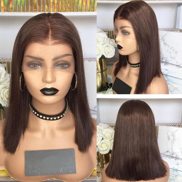 peruvian chocolate brown straight lace front 100% human hair wigs with baby hair full lace wigs for black women bleached knots, Black;brown
peruvian chocolate brown straight lace front 100% human hair wigs with baby hair full lace wigs for black women bleached knots, Black;brown
