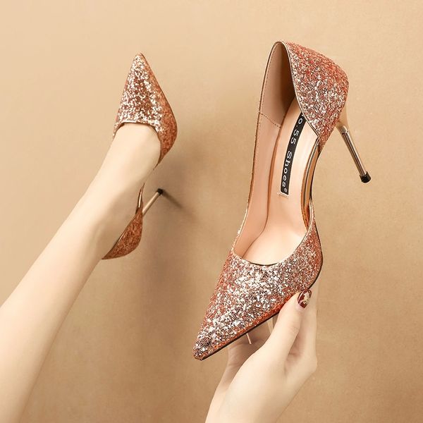 women pumps wedding shoes bling extreme high heels women heel shoes gold sequins gradient stiletto ladies #081m, Black
women pumps wedding shoes bling extreme high heels women heel shoes gold sequins gradient stiletto ladies #081m, Black