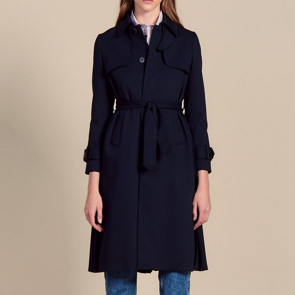 tie trench women's coat casual autumn long back inset plied navy blue jacket chic vintage winter clothes, Tan;black
tie trench women's coat casual autumn long back inset plied navy blue jacket chic vintage winter clothes, Tan;black