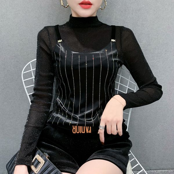 false two shirts diamond bottoms of women and blocks korean style 2021 mujer vjrw, White
false two shirts diamond bottoms of women and blocks korean style 2021 mujer vjrw, White