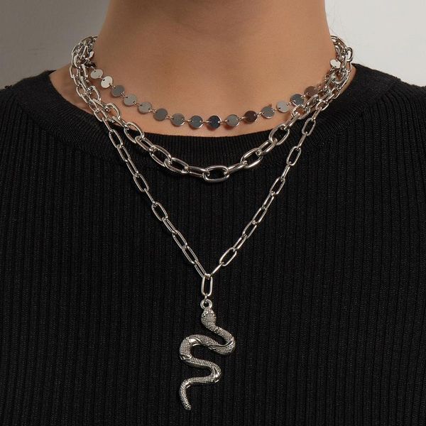 chains stainless steel snake necklace for women men couples animal dangle pendant layered goth punk choker jewelry, Silver
chains stainless steel snake necklace for women men couples animal dangle pendant layered goth punk choker jewelry, Silver