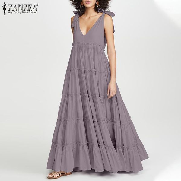 fashion summer maxi long dress elegant v neck ruffles sundress zanzea women sleeveless lace up solid party vestidos sarafans1, Black;gray
fashion summer maxi long dress elegant v neck ruffles sundress zanzea women sleeveless lace up solid party vestidos sarafans1, Black;gray